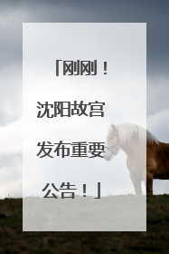 刚刚！沈阳故宫发布重要公告！