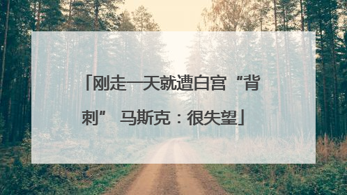 刚走一天就遭白宫“背刺” 马斯克：很失望