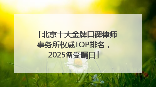 北京十大金牌口碑律师事务所权威TOP排名，2025备受瞩目