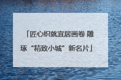 匠心织就宜居画卷 雕琢“精致小城”新名片