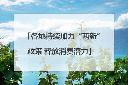 各地持续加力“两新”政策 释放消费潜力