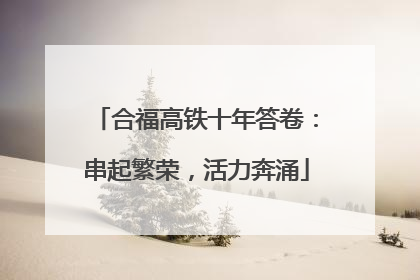 合福高铁十年答卷：串起繁荣，活力奔涌