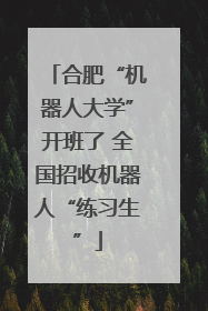 合肥“机器人大学”开班了 全国招收机器人“练习生”