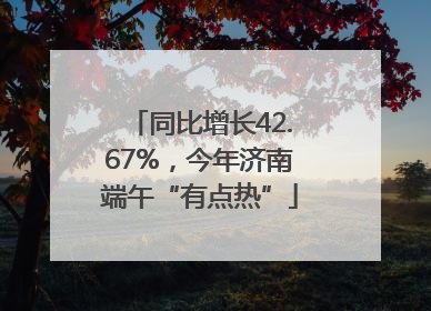 同比增长42.67%，今年济南端午“有点热”