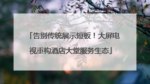 告别传统展示短板！大屏电视重构酒店大堂服务生态