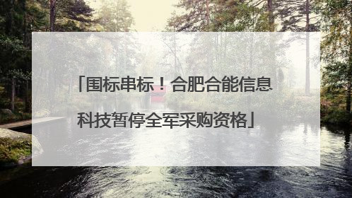 围标串标！合肥合能信息科技暂停全军采购资格