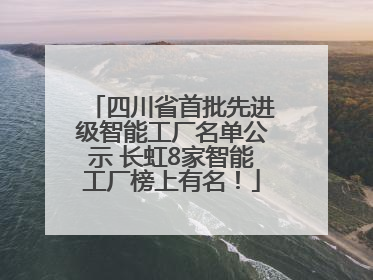 四川省首批先进级智能工厂名单公示 长虹8家智能工厂榜上有名！