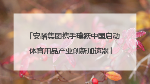 安踏集团携手璞跃中国启动体育用品产业创新加速器