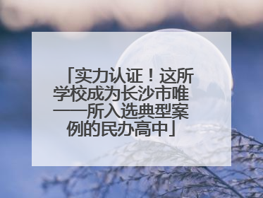 实力认证！这所学校成为长沙市唯一一所入选典型案例的民办高中