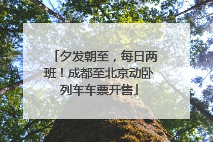 夕发朝至，每日两班！成都至北京动卧列车车票开售