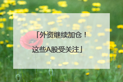 外资继续加仓！这些A股受关注