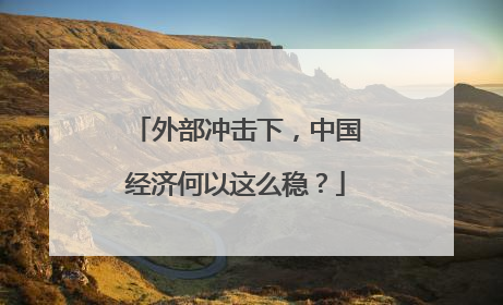 外部冲击下，中国经济何以这么稳？