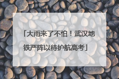 大雨来了不怕！武汉地铁严阵以待护航高考