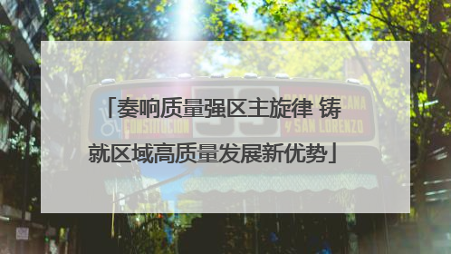 奏响质量强区主旋律 铸就区域高质量发展新优势