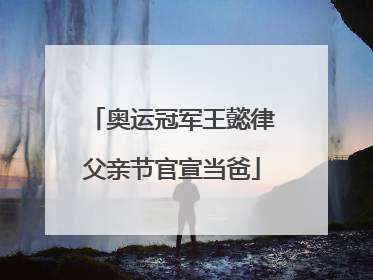 奥运冠军王懿律父亲节官宣当爸