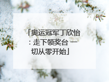 奥运冠军丁欣怡：走下领奖台 一切从零开始