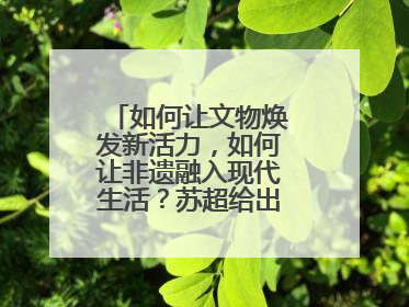 如何让文物焕发新活力，如何让非遗融入现代生活？苏超给出一个很好启示
