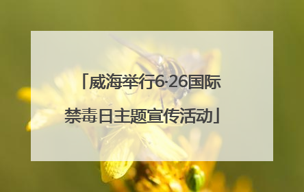 威海举行6·26国际禁毒日主题宣传活动