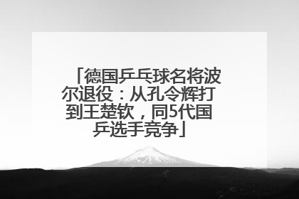 德国乒乓球名将波尔退役：从孔令辉打到王楚钦，同5代国乒选手竞争