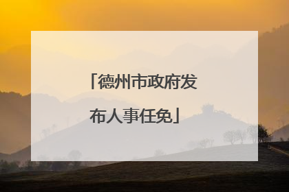 德州市政府发布人事任免