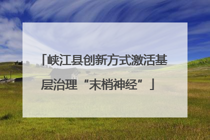 峡江县创新方式激活基层治理“末梢神经”