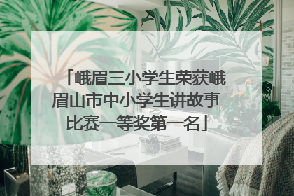 峨眉三小学生荣获峨眉山市中小学生讲故事比赛一等奖第一名