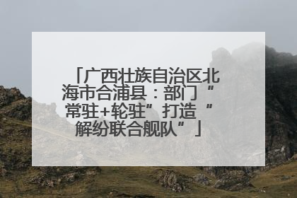 广西壮族自治区北海市合浦县：部门“常驻+轮驻”打造“解纷联合舰队”