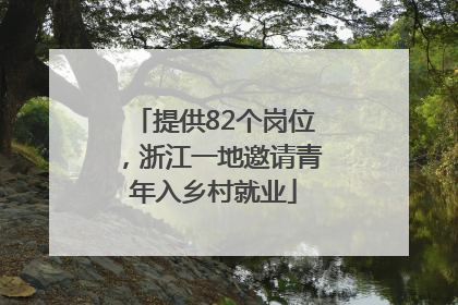提供82个岗位，浙江一地邀请青年入乡村就业