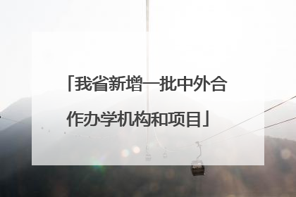 我省新增一批中外合作办学机构和项目