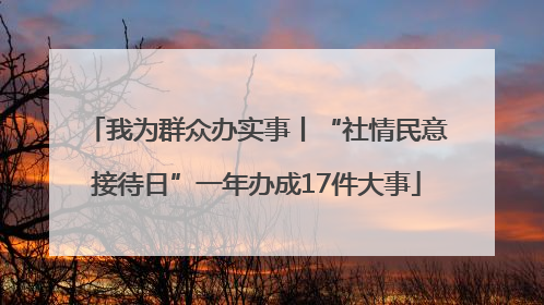 我为群众办实事丨“社情民意接待日”一年办成17件大事