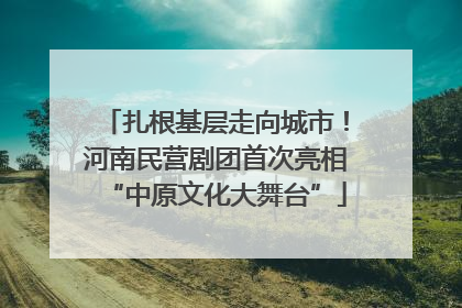 扎根基层走向城市！河南民营剧团首次亮相“中原文化大舞台”