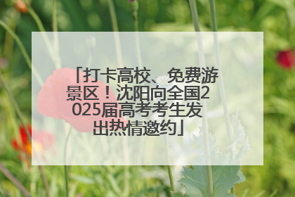 打卡高校、免费游景区！沈阳向全国2025届高考考生发出热情邀约