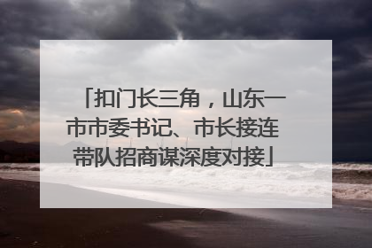 扣门长三角，山东一市市委书记、市长接连带队招商谋深度对接