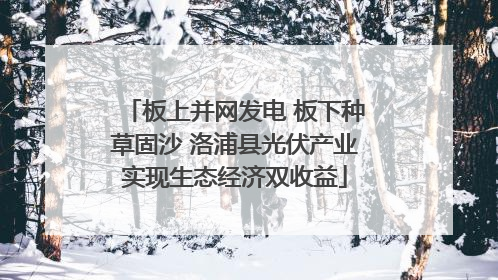 板上并网发电 板下种草固沙 洛浦县光伏产业实现生态经济双收益