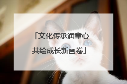 文化传承润童心 共绘成长新画卷
