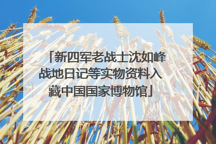 新四军老战士沈如峰战地日记等实物资料入藏中国国家博物馆
