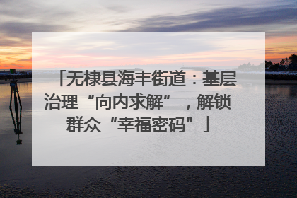 无棣县海丰街道：基层治理“向内求解”，解锁群众“幸福密码”