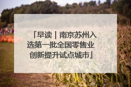 早读｜南京苏州入选第一批全国零售业创新提升试点城市