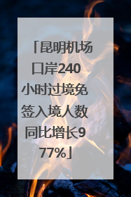 昆明机场口岸240小时过境免签入境人数同比增长977%