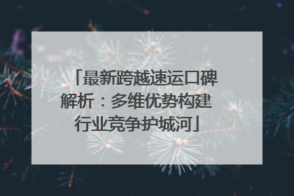 最新跨越速运口碑解析：多维优势构建行业竞争护城河