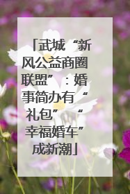 武城“新风公益商圈联盟”：婚事简办有“礼包” “幸福婚车”成新潮