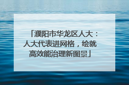 濮阳市华龙区人大：人大代表进网格，绘就高效能治理新图景