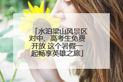 水泊梁山风景区对中、高考生免费开放 这个暑假一起畅享英雄之旅