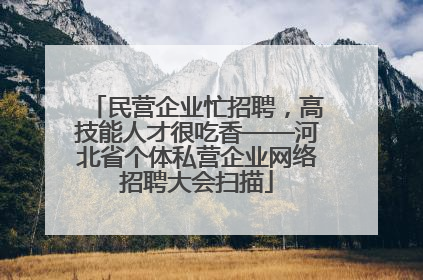 民营企业忙招聘，高技能人才很吃香——河北省个体私营企业网络招聘大会扫描