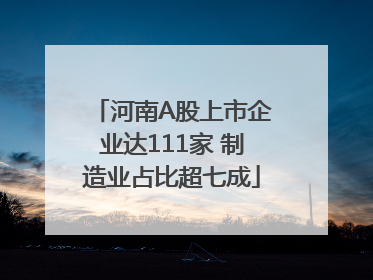河南A股上市企业达111家 制造业占比超七成
