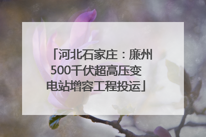 河北石家庄:廉州500千伏超高压变电站增容工程投运
