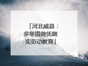 河北威县：多举措做优做实劳动教育