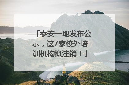 泰安一地发布公示，这7家校外培训机构拟注销！