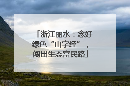 浙江丽水：念好绿色“山字经”，闯出生态富民路