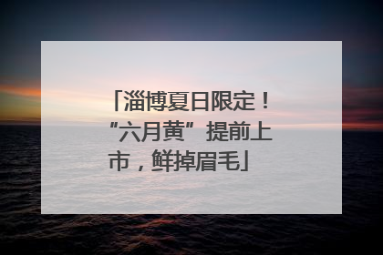 淄博夏日限定！“六月黄”提前上市，鲜掉眉毛